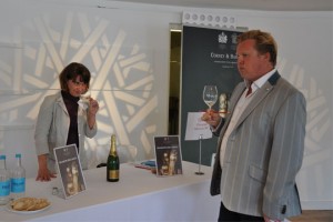 Audrey from Champagne Delamotte and Olly Smith